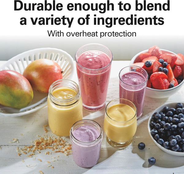 Portable Blender for Smoothies with 14 Oz. Travel Jar | BPA Free Jar & Lid | Durable Stainless Steel Blades | 300 Watts Peak Power | Personal Smoothie Blender | Raspberry | 51131G5