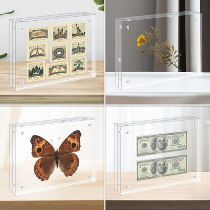 4X6 Acrylic Frames 6 Pack, 20Mm Thicker Frameless Clear Picture Frames, Double Sided Magnetic Picture Frames, Free Standing Desktop Display7