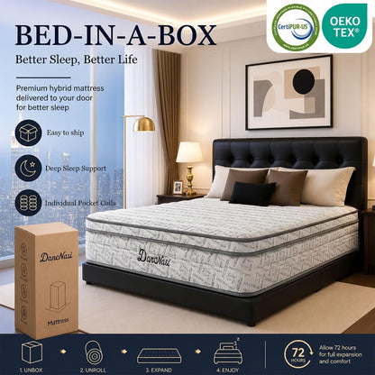 12 Inch Queen Hybrid Mattress, Medium Firm Gel Memory Foam7