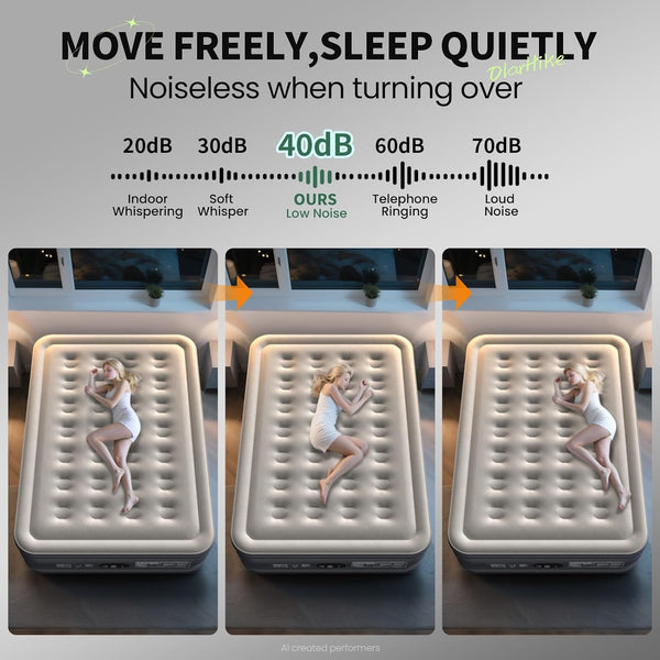 Air Mattress Full with Built in Pump, 18" H Inflatable Bed, 600Lb8