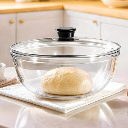 Large Glass Bowl with Lid for Sourdough Bread Making 6 QT Glass Mixing Bowl1