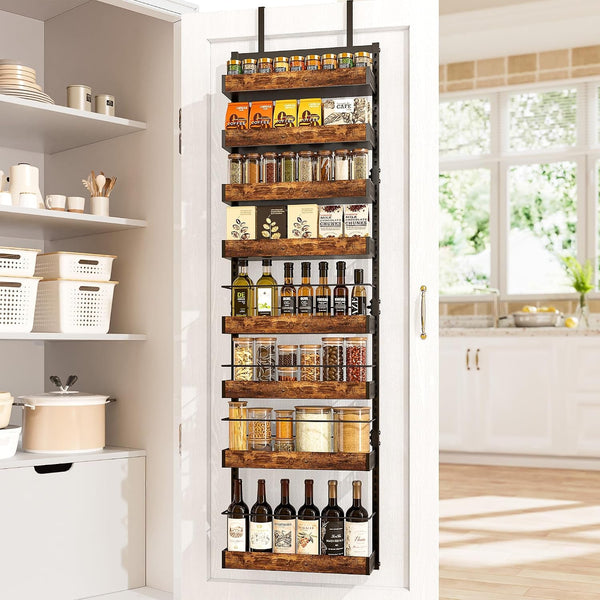 8 Tier over the Door Pantry Organizer Storage Spice Rack Adjustable Basket1
