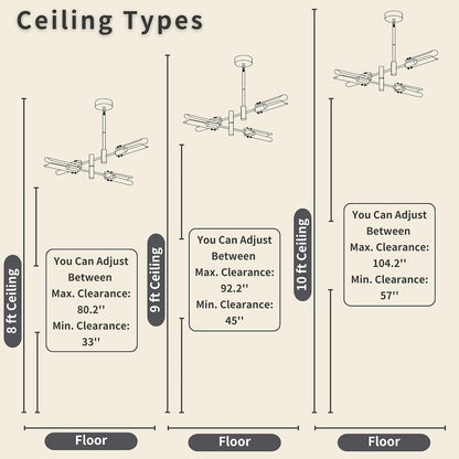 4 Lights Modern Sputnik Chandelier, Ceiling Light Fixture for Home10
