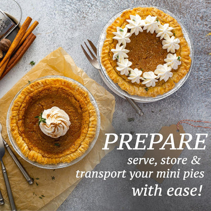 (60 Pack) Pie Tins 5 Inch, Disposable Mini Pies Tin, Tart Aluminum, Individual Serving Pans for Baking Mini Chicken Potpie, Small Homemade Cakes & Quiche, Foil Tins, Freezer-To-Oven Use4