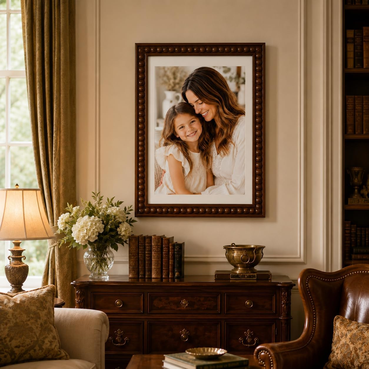 solid-wood-12x16-picture-frame-beaded-frame-with-11x14-mat-rustic-vintage-12-by-16-photo-frame-matted-with-plexiglass-for-wall-display-brown