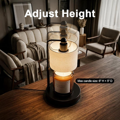 Candle Warmer Lamp with Timer, Best House Warming Gift, Height Adjustable & Dimmable Electric Candle Warmer Lamp, Includes 2 Bulbs, Birthday Gift for Women, Mom, Housewarming - Flaxen2