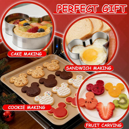 Mouse Cookie Cutter Sandwich Cutters for Kids DIY Lunchbox Bento Box Fruit Cutters Vegetable Cutters for Children Boys Girls, Pack of 52