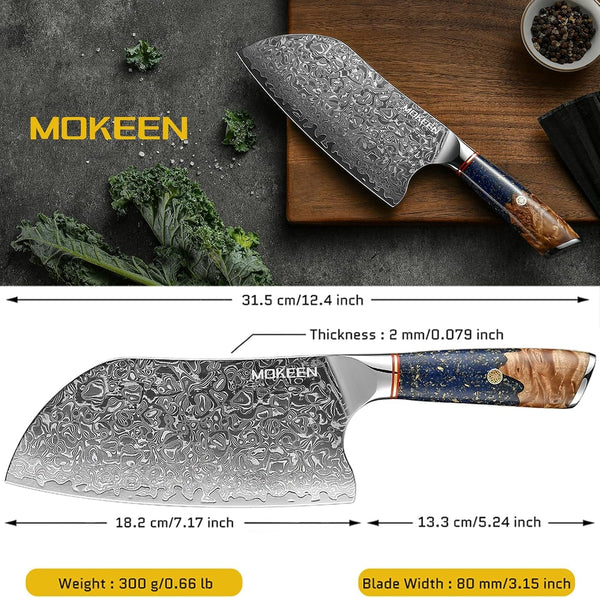 Chef Knife 7 Inch, 67 Layer VG10 Damascus Butcher Knife Resin Handle2