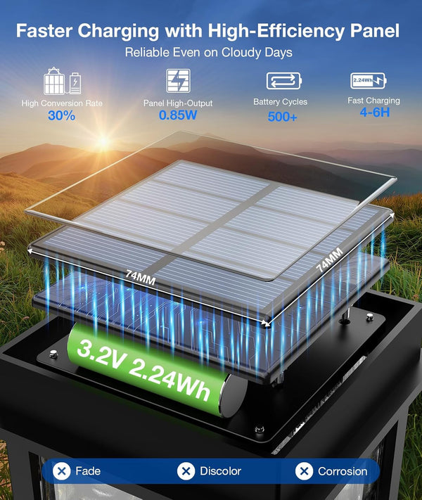 Solar Pathway Lights Outdoor, 6 Pack Solar Powered Garden Lights6
