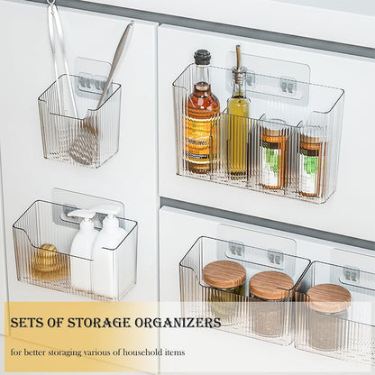 Cabinet Door Storage 2-Pack, Clear Adhesive Organizer for Wall6