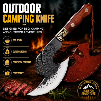 Hand Forged Meat Cleaver,6.2" Viking Knife with Sheath Gift for Men3