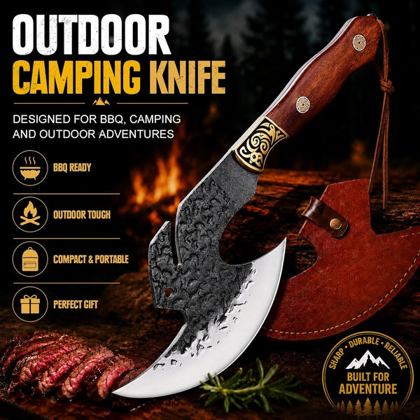 Hand Forged Meat Cleaver,6.2" Viking Knife with Sheath Gift for Men3