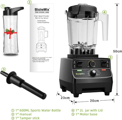 Professional Smoothie Blender, Countertop Blender Commercial | 2200W High Power with 68Oz Pitcher, Smart Presets,Blenders for Kitchen for Ice, Soup,Frozen Dessert with 1 Juice Bottle8