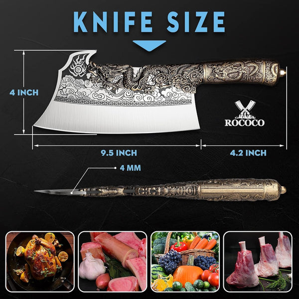 Heavey Duty Cleaver Knife - Dragon Butcher Cleaver2