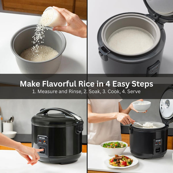 JNP-S18U-KY 10 Cup Capacity Rice Cooker with Non-Stick Inner Pot, Retractable Power Cord, and Keep Warm up to 12 Hours, Black7
