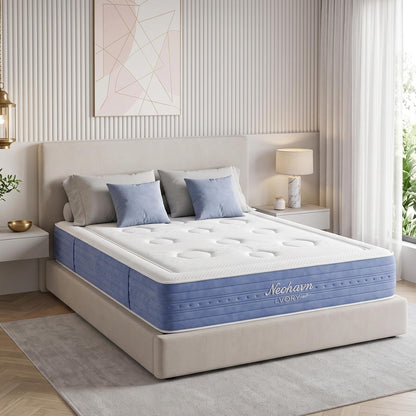 King Mattress, 12 Inch Cooling Gel Memory Foam King Size Hybrid Mattress for Cool Night Sleep, 5-Zone Ergo Support for Pressure Relief, Medium Plush Feel, Certipur-Us Certified1