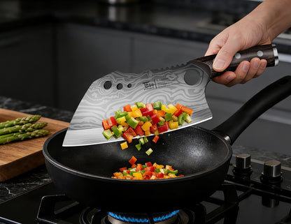 Meat Cleaver Chef Knife with Sheath, 7.7 Inch Butcher Knife7
