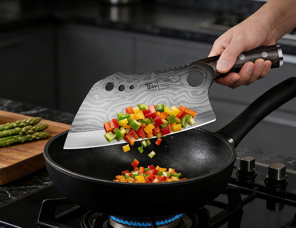 Meat Cleaver Chef Knife with Sheath, 7.7 Inch Butcher Knife7