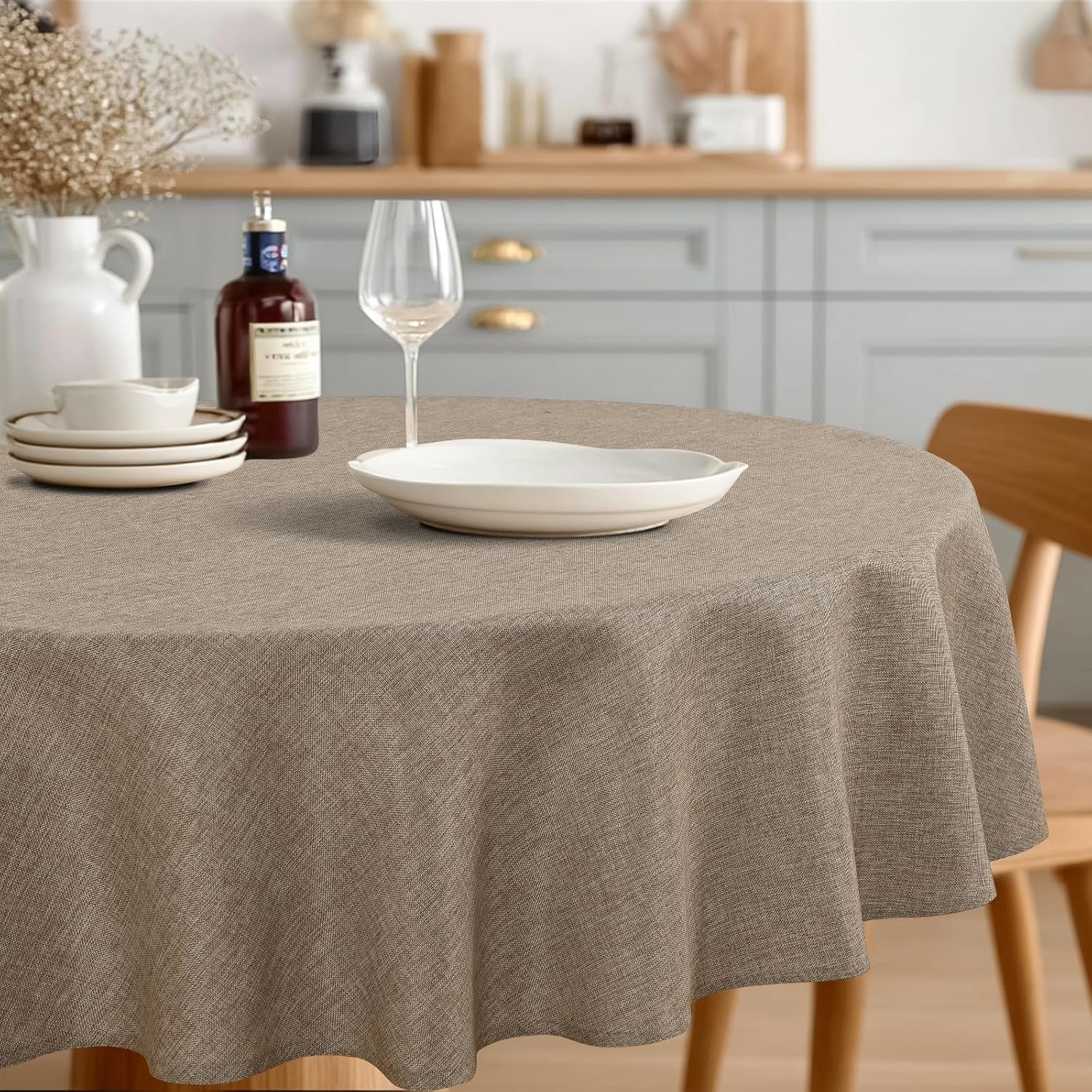 round-table-cloth-faux-linen-farmhouse-tablecloth-wrinkle-and-stain-resistant-decorative-fabric-table-cover-for-kitchen-dining-room-parties-and-camping-khaki-90-inch-round