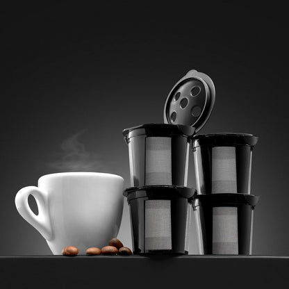 4 Reusable K Cups for Keurig K Supreme, K Supreme Plus, K Slim with Multistream Technology, K-Duo Hot & Iced Single Serve (Gen 2) - 4 Black Refillable Kcups Coffee Filters for Keurig Coffee Makers6