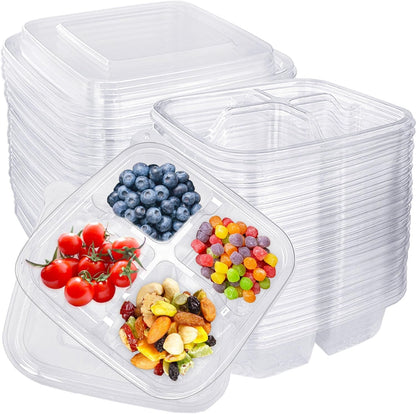 30 Pcs Bento Snack Containers,4 Compartment Meal Prep Lunch Containers1