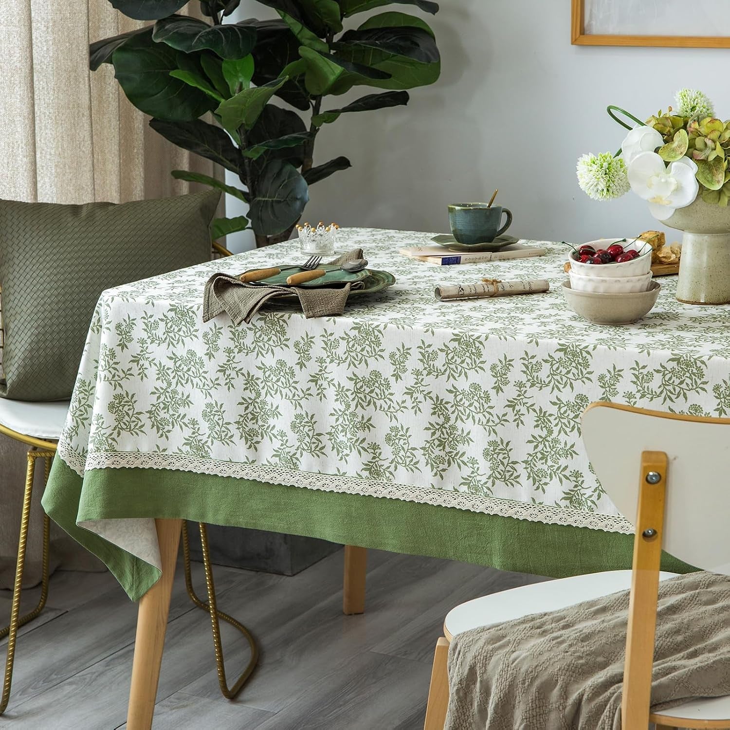 rustic-tablecloth-solid-cotton-fabric-bordered-retro-tablecloths-classic-plant-leaf-printed-linen-fabric-table-cover-farmhouse-decoration-55x102-inches-rectangle-oblong-green-for-kitchen