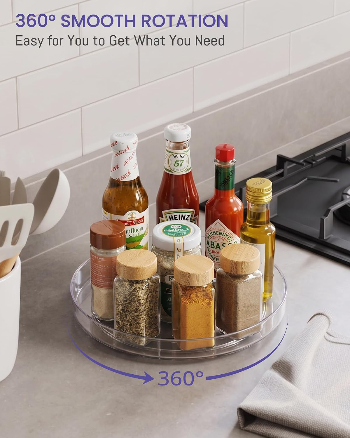 4-pack-9-inch-elegant-clear-turntable-acrylic-lazy-susan-non-skid-rotating-smoothly-kitchen-spice-rack-cabinet-pantry-organization-storage-refrigerator-vanity-makeup-bathroom-countertop-organizer