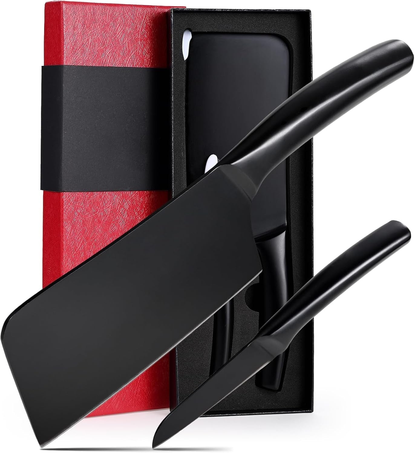 chopping-knife-and-fruit-knife-black-ti-coating-kitchen-knife-set-meat-bone-chopper-meat-knives-paring-knives-with-anti-slip-hollow-handle