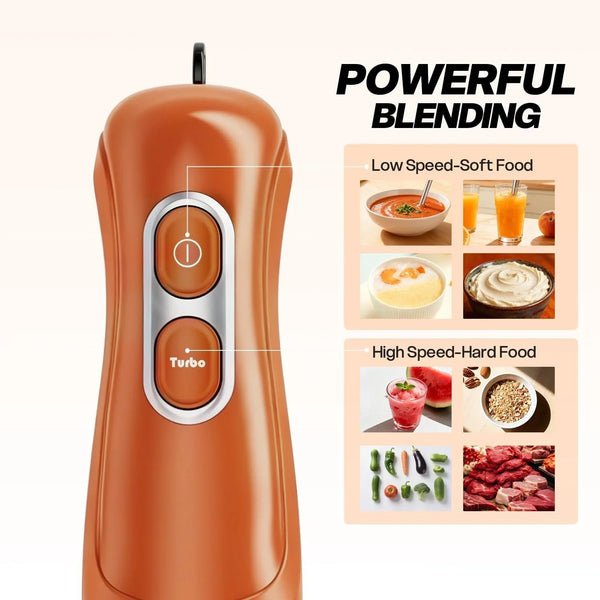 Immersion Blender Corded 400W, 2 Speed, Emulsifier, Blend, Bpa-Free | Hand Blender Stick Mixer, Ergonomic Handle, Stainless Steel Blades, Effortless Blending for Soup, Smoothies, Puree, Baby Food2
