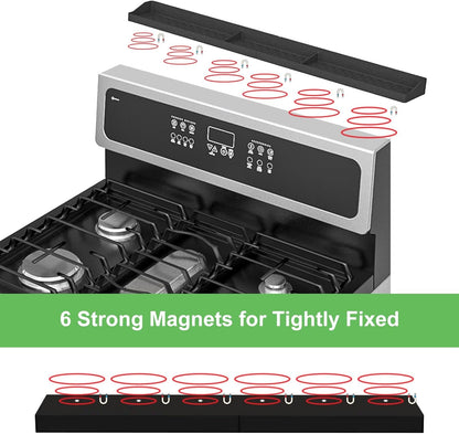 Stove Top Shelf 30 Inch - Silicone Material Magnetic Shelf for Stove -Black3