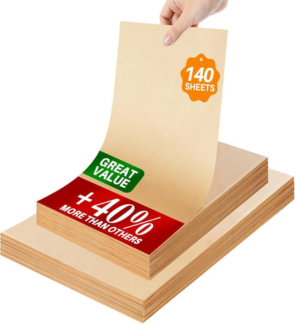 140 Parchment Paper Sheets 9X13 Inch | Precut Unbleached Baking Paper Sheets for Oven, Air Fryer, Cookies, Bread, Pizza | Non-Stick, Greaseproof Liners | Natural Brown Parchment for Baking1