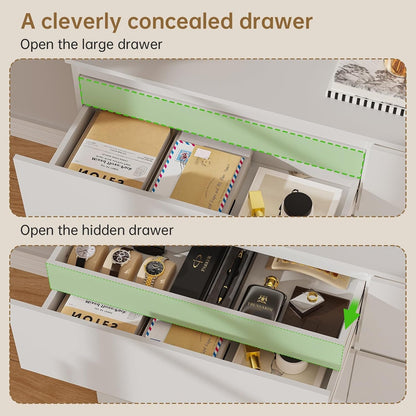 Dresser for Bedroom with 6 Drawers, 14.2" D X 47.2" W X 29.5" H, White8