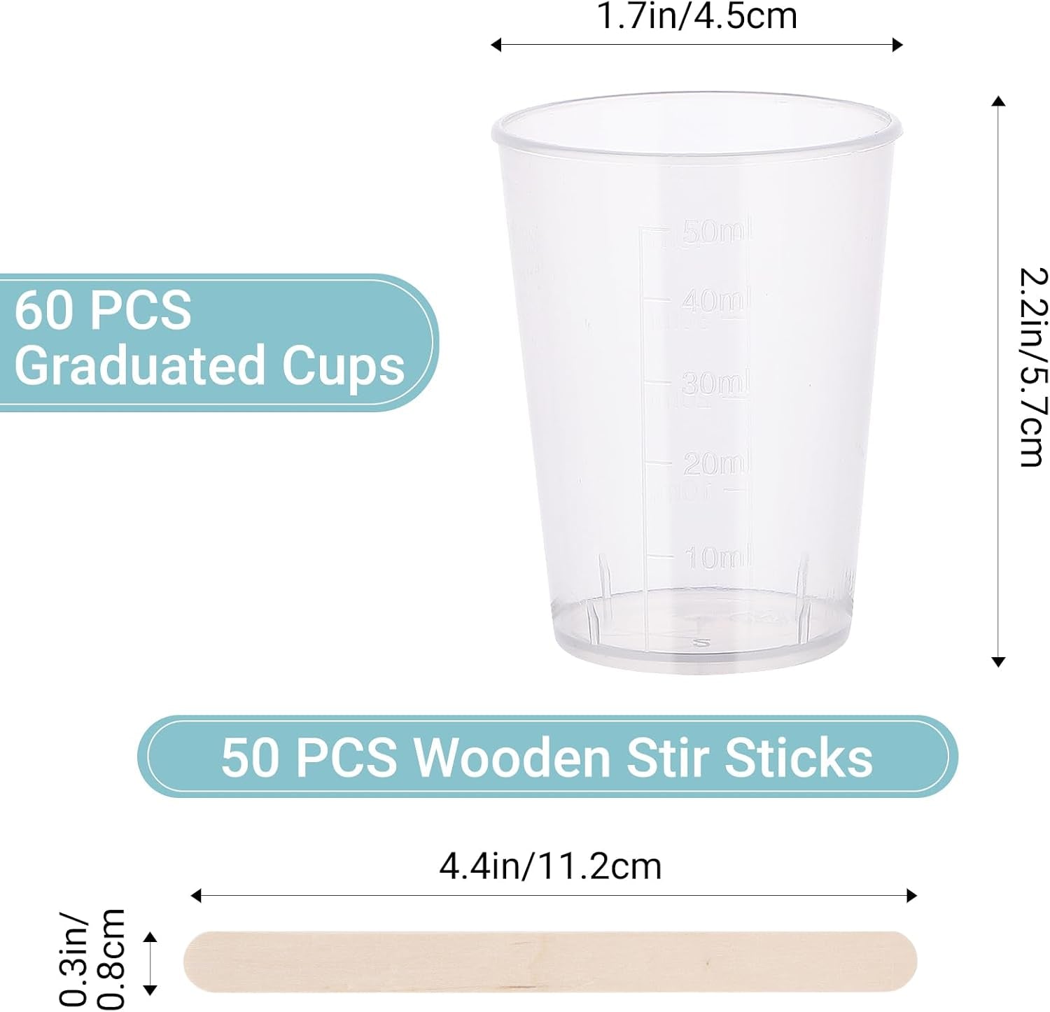 resin-mixing-cups-and-sticks-110-packs-epoxy-measuring-cups-kit-60pcs-100ml-disposable-graduated-cups-50pcs-wooden-stir-sticks-for-mixing-paint-stain-epoxy-resin