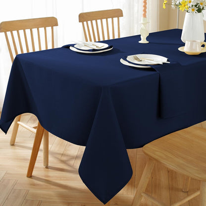 Navy Blue Textured Tablecloth Rectangle 52 X 70 Inch1