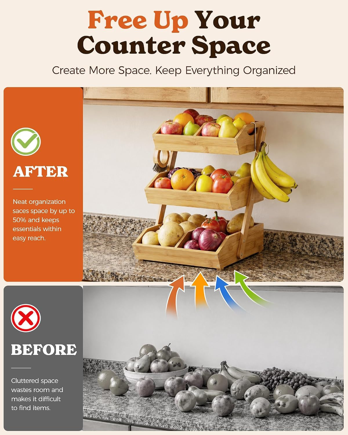 3-tier-bamboo-fruit-basket-with-2-banana-holders-large-tiered-organizer-for-bread-snacks-veggies-sturdy-bamboo-includes-mats-dividers-easy-to-assemble