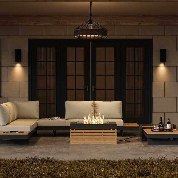 Patio Conversation Sets with Fire Pit, Modular Outdoor Sofa7