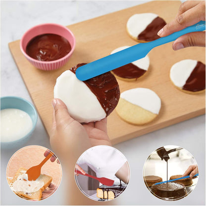 Heat Resistant 600℉ Food Grade Silicone Rubber Spatula Set for Baking, Cooking, and Mixing Non Stick Dishwasher Safe Bpa-Free Multicolor Set of 53