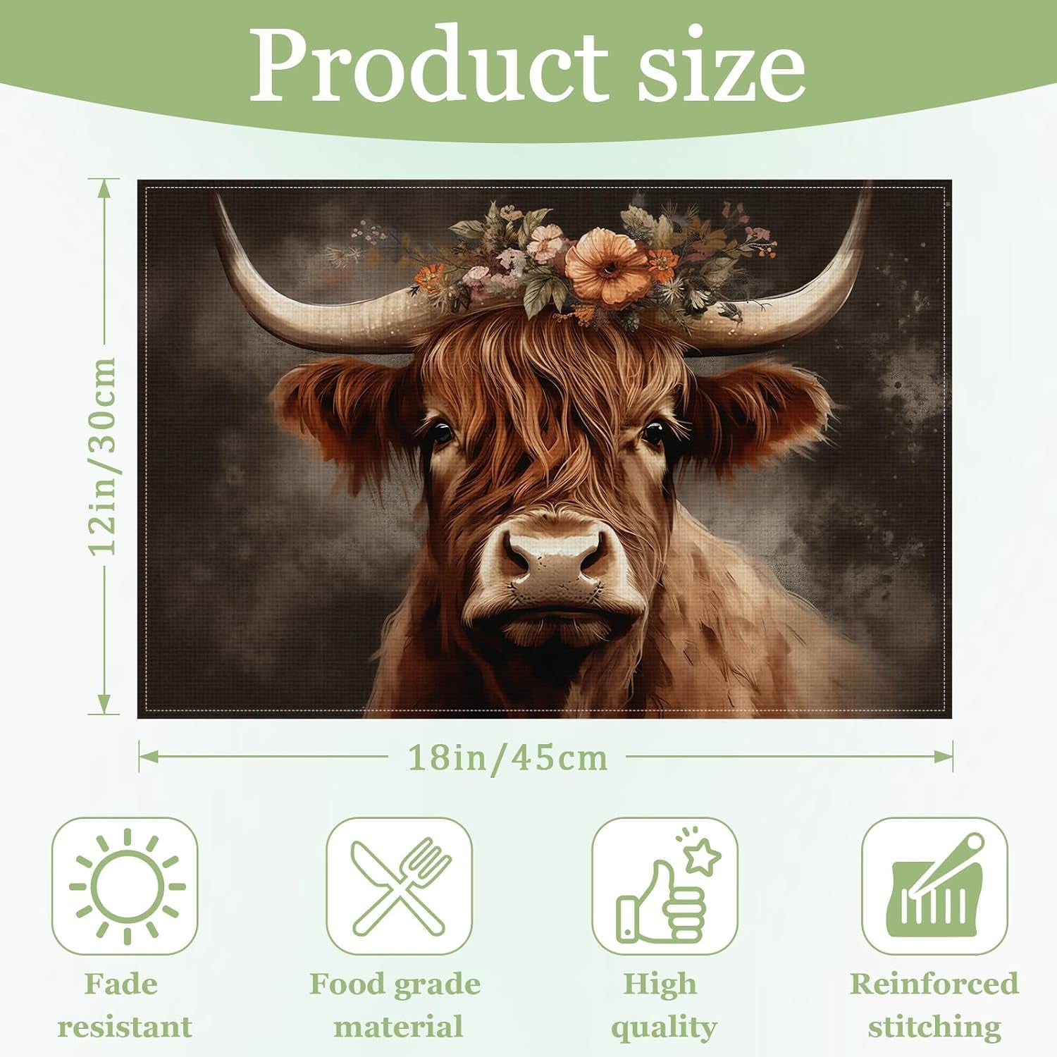 highland-cow-floral-placemats-set-of-6-washable-heat-resistant-table-mat-animal-linen-place-mats-for-party-kitchen-dining-home-decor-12x18-inch