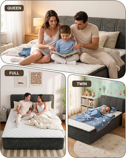 Full Size Boneless Bed Frame with Mattress,Assembly Free Cloud Bed,Gray9