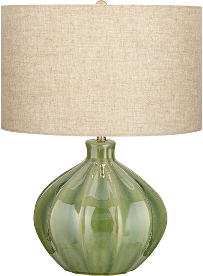 Gordy 20 1/2" High Table Lamp Mid-Century Green Ceramic Cottage Ribbed8