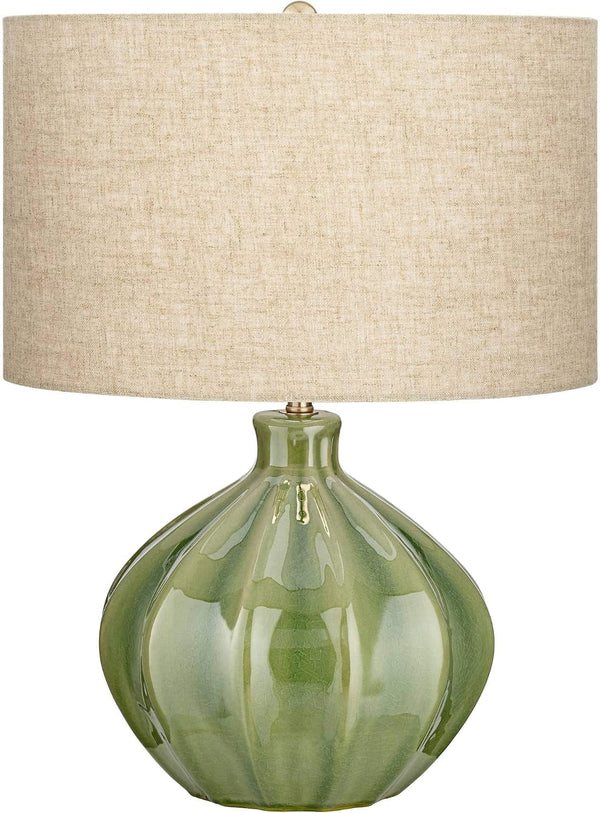 Gordy 20 1/2" High Table Lamp Mid-Century Green Ceramic Cottage Ribbed8