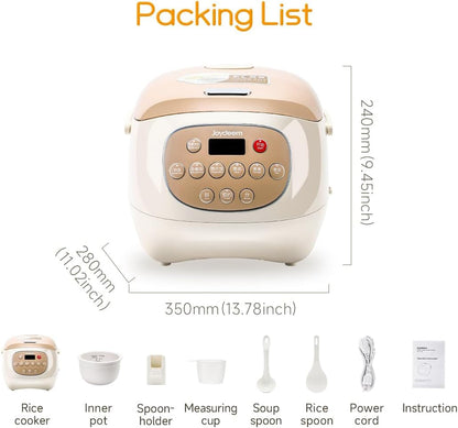 Ceramic Rice Cooker, 6 Cups Uncooked Rice Cookers with Pure Ceramic Inner Pot, Healthy & PFOA Free, 3L/3.2 Qt, DFB-C3007