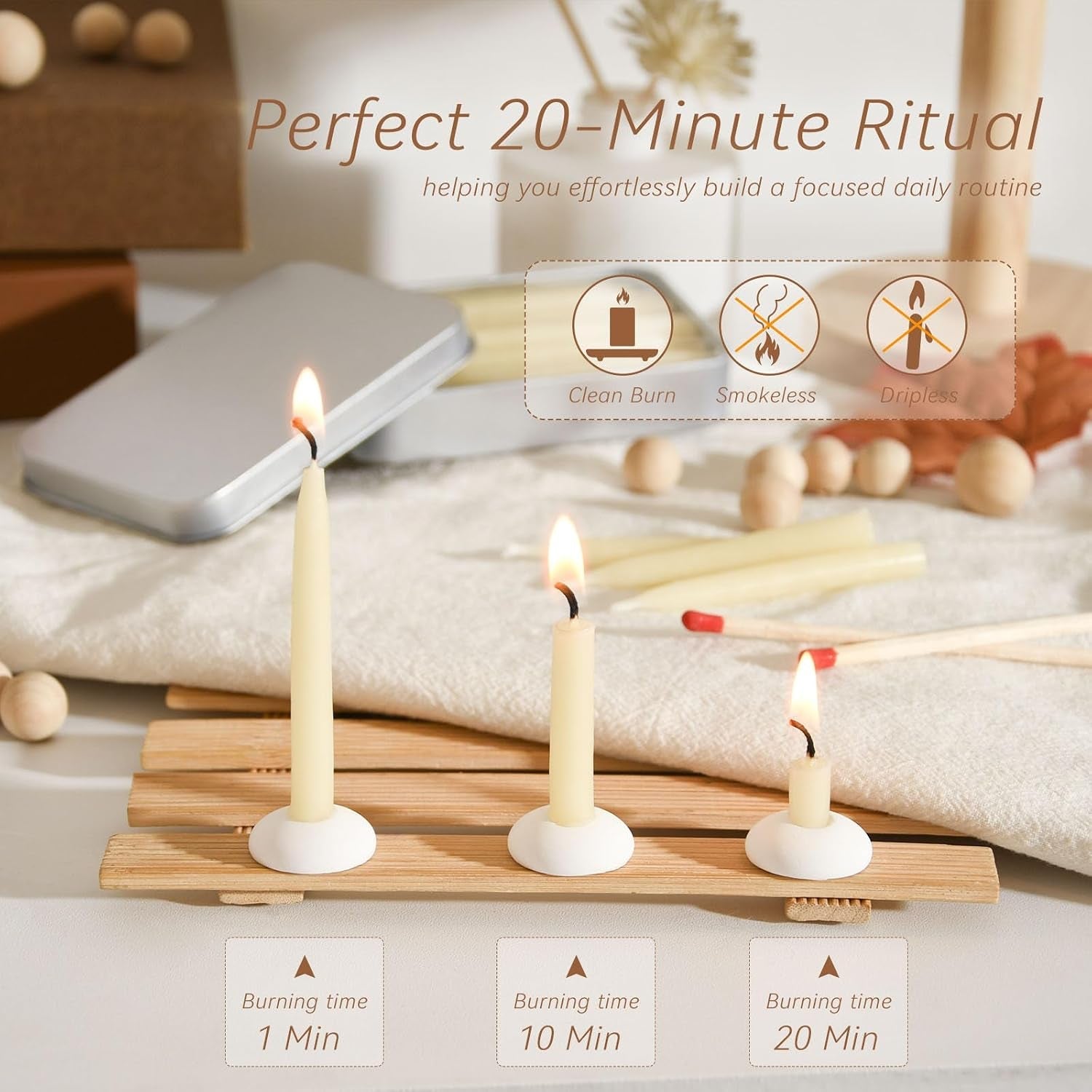 20-minute-100-pure-beeswax-candles-mini-mindful-meditation-taper-candles-smokeless-dripless-with-holder-for-yoga-prayer-relaxation-white-24-pack