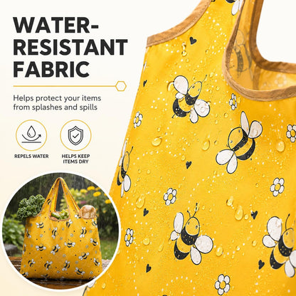 Reusable Grocery Tote Bag for Women,Large Foldable Waterproof Shoulder Bag,Lightweight Durable Shopping for Daily Groceries9
