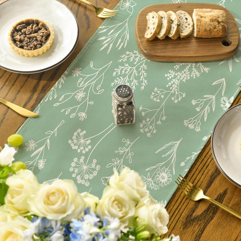 sage-green-leaves-flowers-spring-table-runner-seasonal-kitchen-dining-table-decoration-for-home-party-decor-13x72-inch