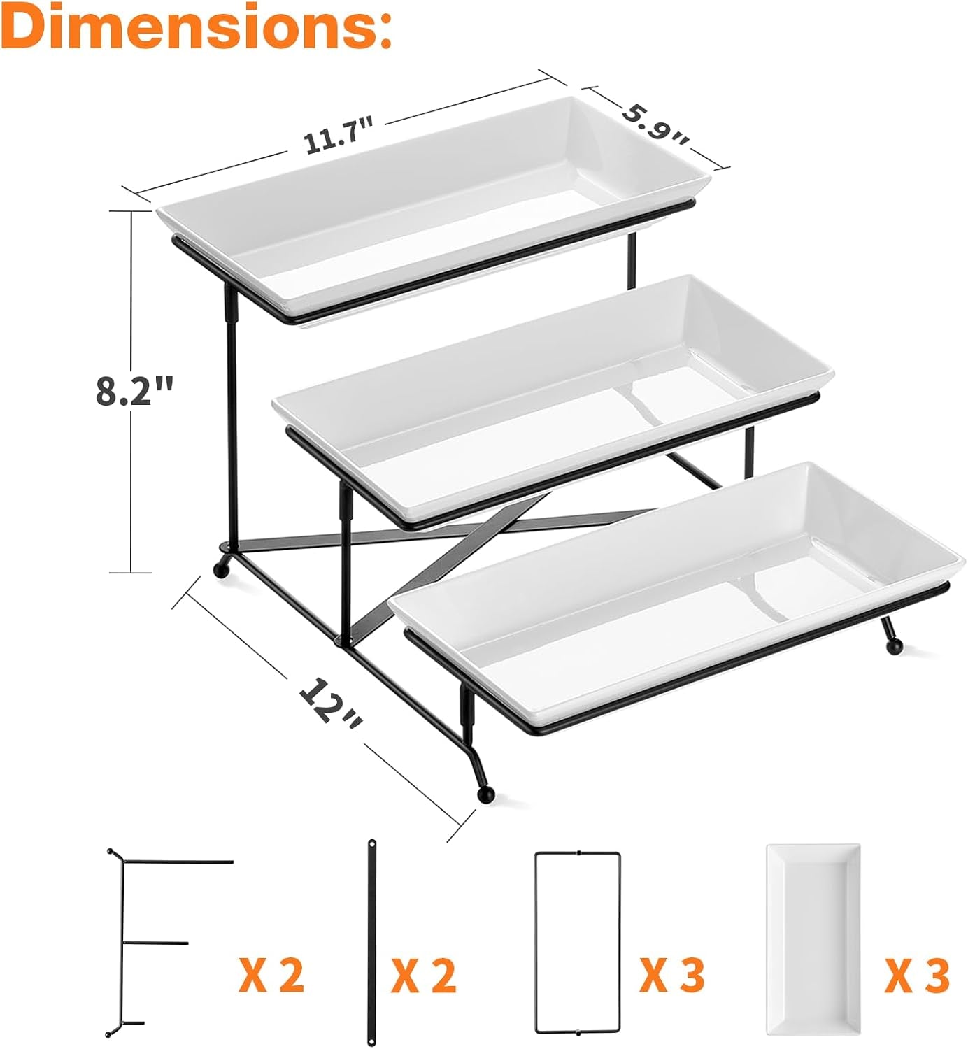 3-tier-serving-tray-set-12-tiered-serving-trays-platters-reusable-serving-tray-for-party-collapsible-sturdier-stand-with-stable-cross-bars-serving-platters-for-veggie-fruit-dessert