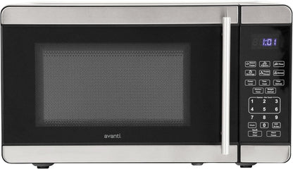 Microwave Oven 700-Watts Compact with 6 Pre Cooking Settings, Speed Defrost, Electronic Control Panel and Glass Turntable, 0.7-Cu.Ft., Metallic | 6 Pre Cooking Settings, Speed Defrost, Electronic Control Panel and Glass Turntable, 0.7-Cu.Ft2