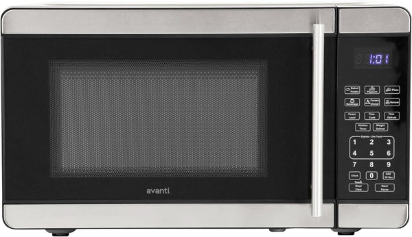 Microwave Oven 700-Watts Compact with 6 Pre Cooking Settings, Speed Defrost, Electronic Control Panel and Glass Turntable, 0.7-Cu.Ft., Metallic | 6 Pre Cooking Settings, Speed Defrost, Electronic Control Panel and Glass Turntable, 0.7-Cu.Ft2
