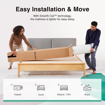 12 Inch King Size Mattress, Hypoallergenic & Back Pain Relief, Hybrid King Mattresses in a Box with Smarts Coils, Fiberglass Free Certipur-Us Certified Colchones No Box Spring Needed9