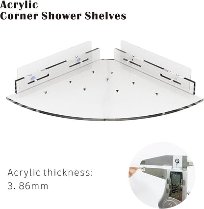 Acrylic Corner Shower Caddy Shelf 2 Pack, Space-Saving Storage Rack5